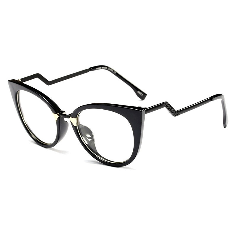 Hotony Women's Full Rim Cat Eye Acetate Frame Eyeglasses 97320 Full Rim Hotony black  