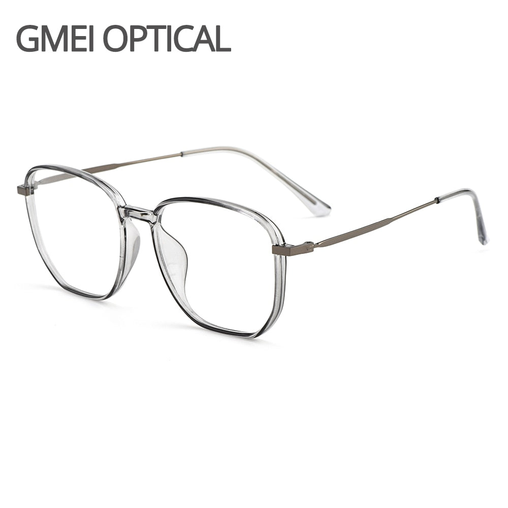 Gmei Women's Eyeglasses Ultralight Square Frame Alloy Tr90 Plastic M98008 Full Rim Gmei Optical   