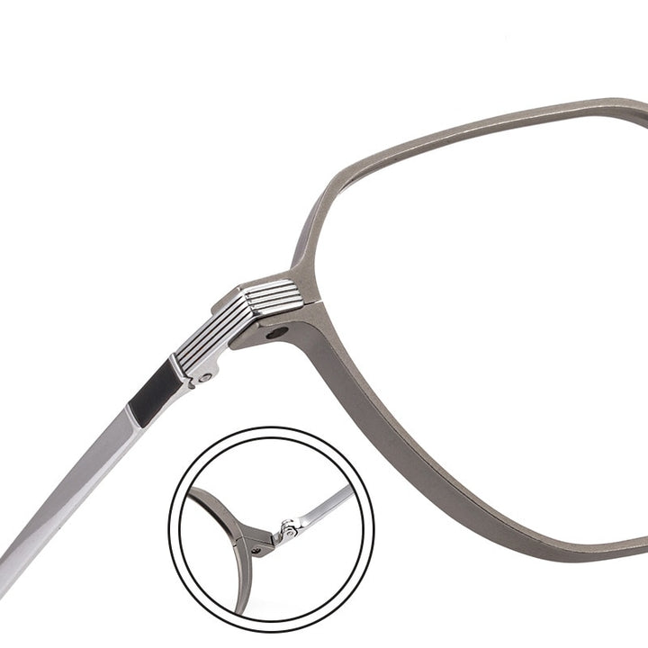 Yimaruili Unisex Full Rim Aluminum Magnesium Polygonal Frame Eyeglasses 5052 Full Rim Yimaruili Eyeglasses   