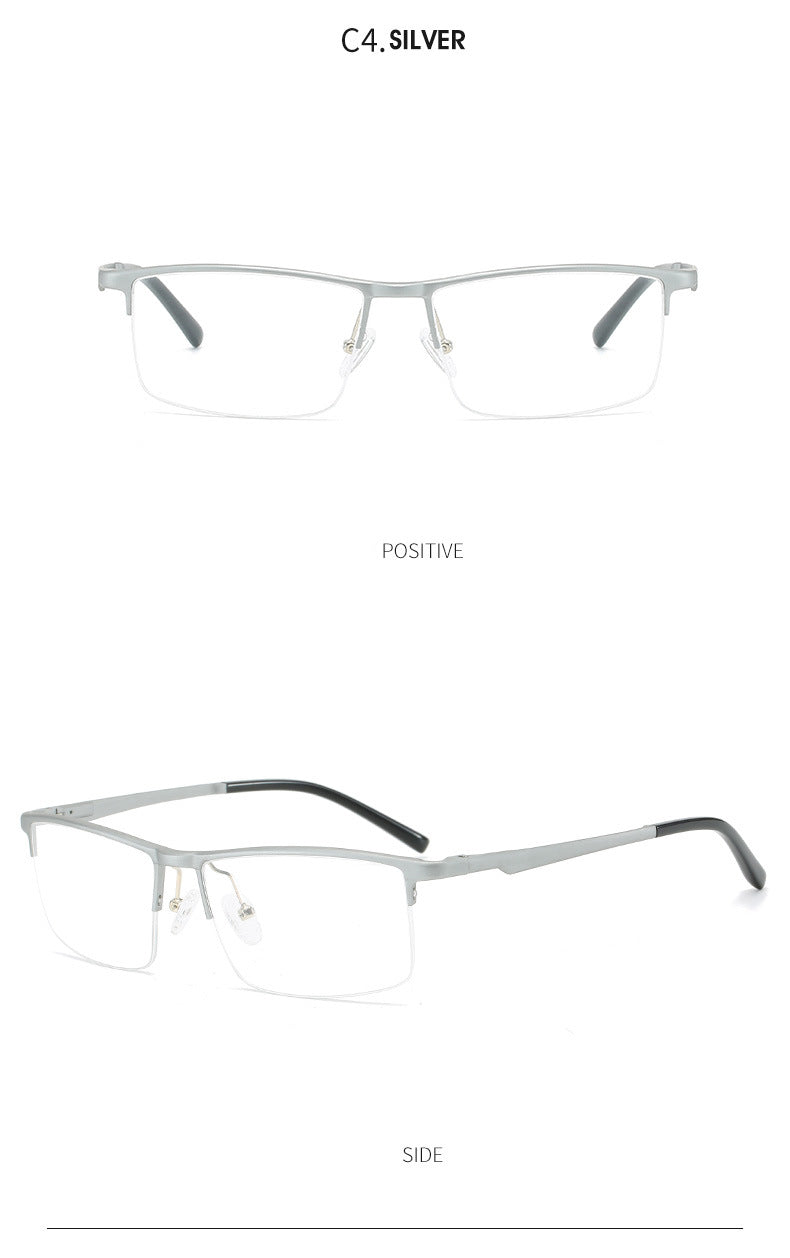 Hdcrafter Unisex Semi Rim Rectangle Square Titanium Frame Eyeglasses 6331 Semi Rim Hdcrafter Eyeglasses   