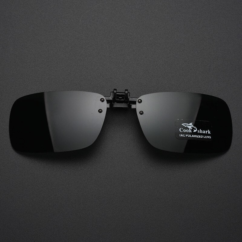 Cook Shark Polarized Men's Sunglasses Clip Driving Glasses Clip Driving Uv Sunglasses Cook Shark Gray China Black