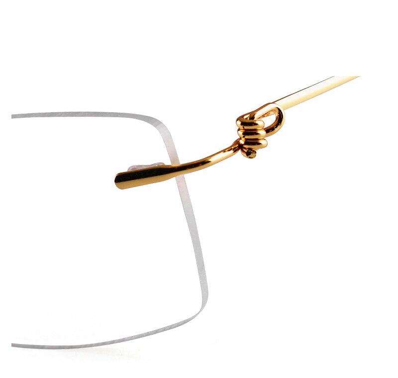 Men's Eyeglasses Square Frame Titanium Alloy Rimless 5217 Rimless SunnyFunnyDay   
