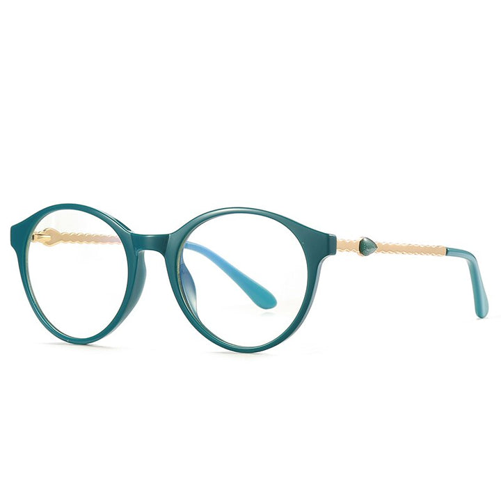 Hotochki Unisex Full Rim Round TR-90 Resin Metal Frame Eyeglasses 2066 Full Rim Hotochki green  