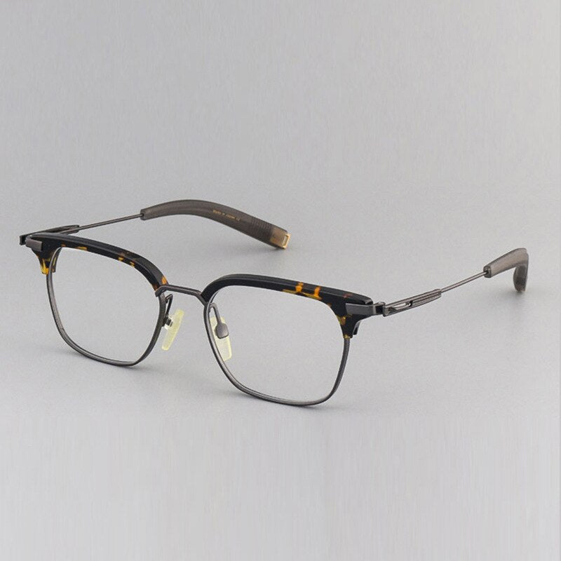 Aissuarvey Titanium Acetate Full Horn Rim Rectangular Frame Men's Eyeglasses Frame Aissuarvey Eyeglasses Tortoise  