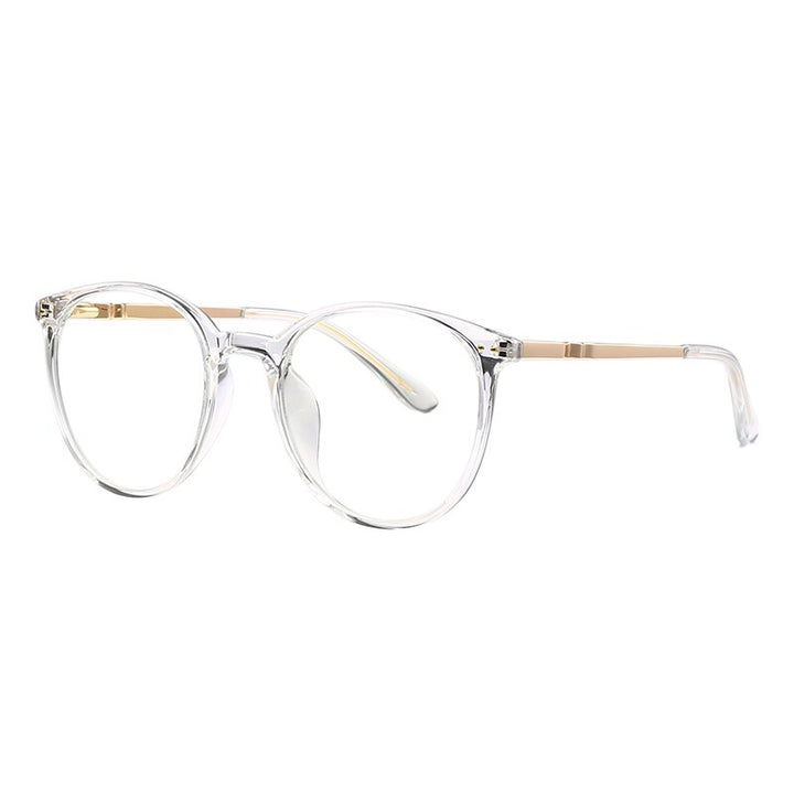 Hotochki Women's Full Rim Round TR-90 Resin Alloy Frame Eyeglasses 2055 Full Rim Hotochki Transparent  