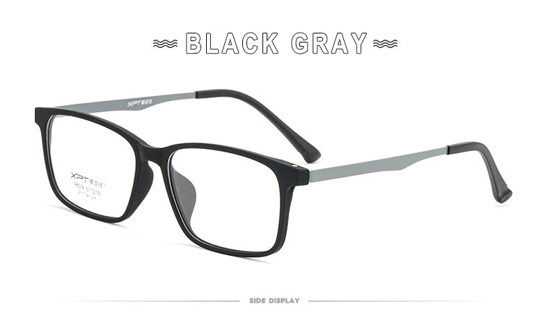 Hotony Unisex Full Rim Square TR 90 Resin B Titanium Frame Eyeglasses 9829 Full Rim Hotony   
