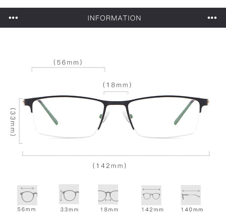 Hotochki Men's Semi Rim Alloy Frame Eyeglasses 9841 Semi Rim Hotochki   