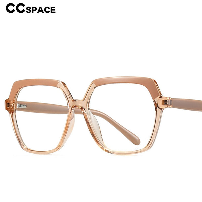 CCSpace Unisex Full Rim Polygon Tr 90 Titanium Frame Eyeglasses 49324 Full Rim CCspace   