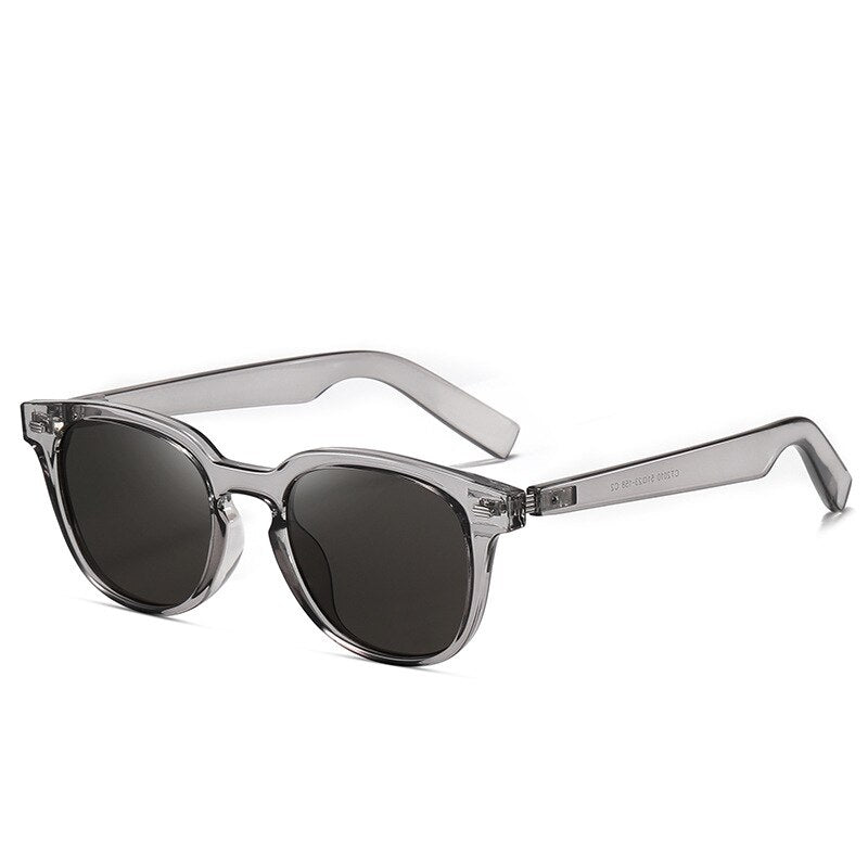 KatKani Unisex Full Rim Round TR 90 Resin Frame Sunglasses HD Nylon Lenses C2010 Sunglasses KatKani Sunglasses Transparent Gray Other 
