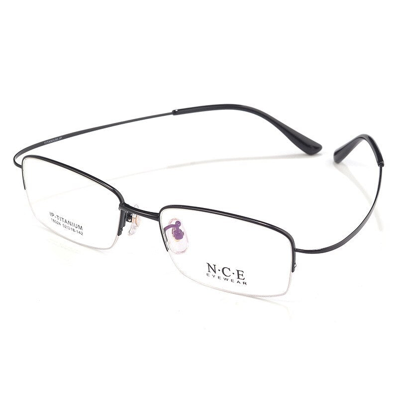 Men's Semi Rim Titanium Eyeglasses Sc18024 Semi Rim Bclear   