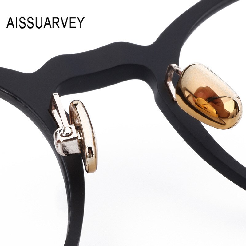 Aissuarvey Ultem Metal Round Full Rim Frame Unisex Eyeglasses Acetate Temples 9003 Full Rim Aissuarvey Eyeglasses   