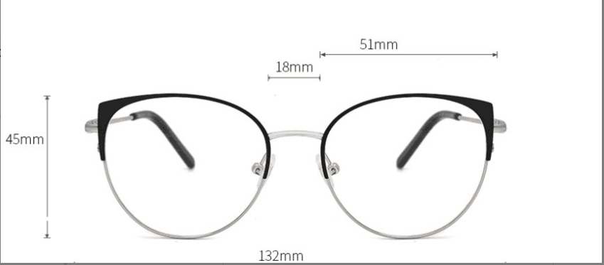 CCspace Unisex Full Rim Round Cat Eye Alloy Frame Eyeglasses 49246 Full Rim CCspace   