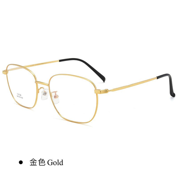Men's Full Rim Titanium Alloy Frame Eyeglasses Zt1124 Full Rim Bclear Gold  