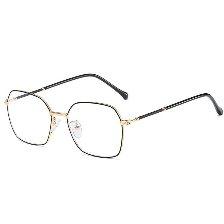 Hotony Unisex Full Rim Square Alloy Eyeglasses  Zy1917 Full Rim Hotony BLACK GOLD  