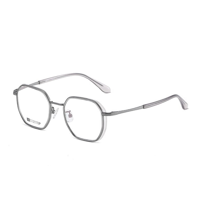 Reven Jate 6074 Unisex Eyeglasses Titanium Ultem Flexible Super Light-Weighted Frame Reven Jate transparent-grey  