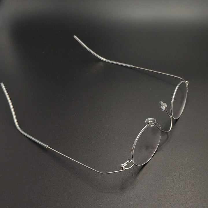 Unisex Handcrafted Oval Eyeglasses Stainless Steel Frame Customizable Lenses Frame Yujo   