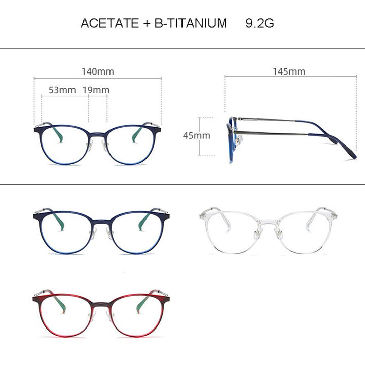 Aissuarvey Round Titanium Full Rim Frame Eyeglasses Unisex Full Rim Aissuarvey Eyeglasses   