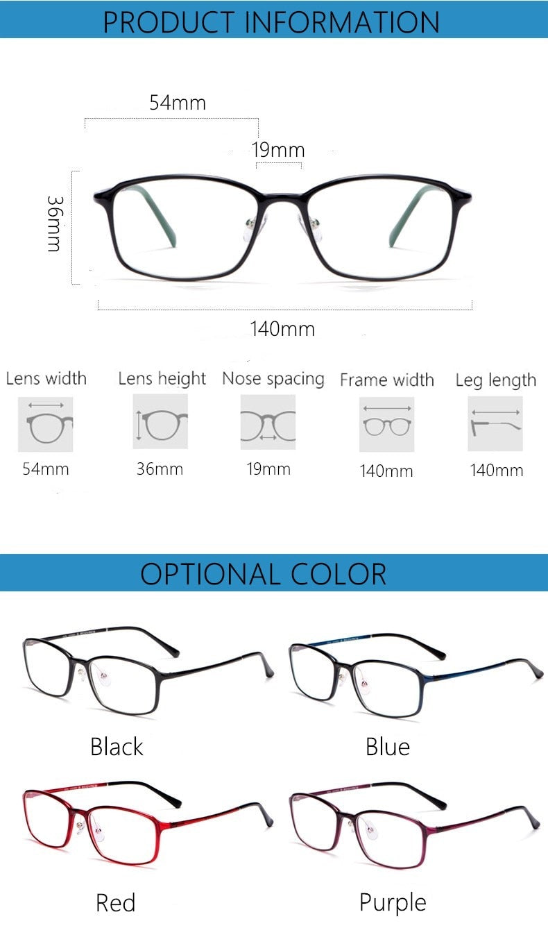 Yimaruili Unisex Full Rim TR 90 Resin Frame Eyeglasses M8003 Full Rim Yimaruili Eyeglasses   