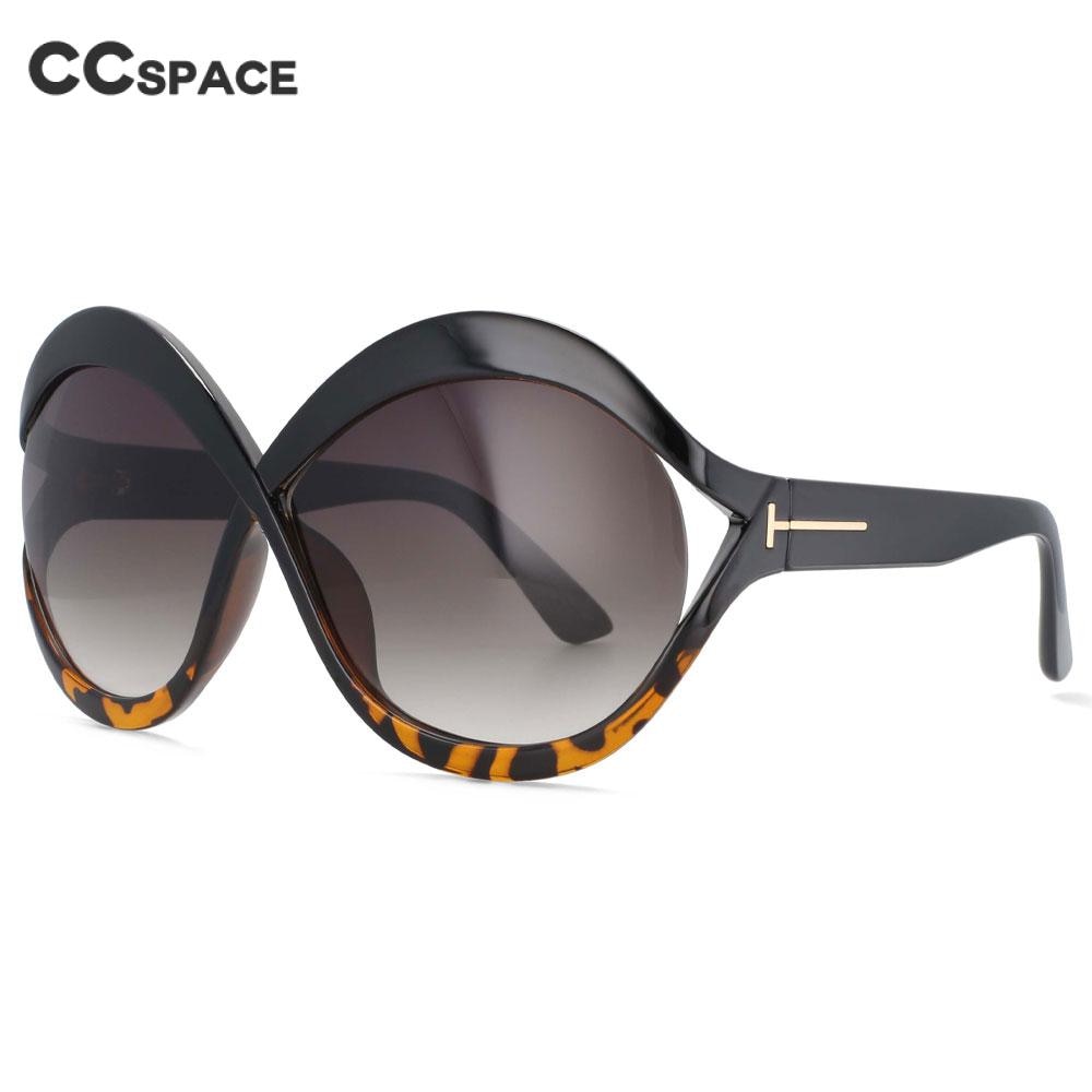 CCSpace Women's Full Rim Oversized Oval Acetate Frame Sunglasses 53873 Sunglasses CCspace Sunglasses   