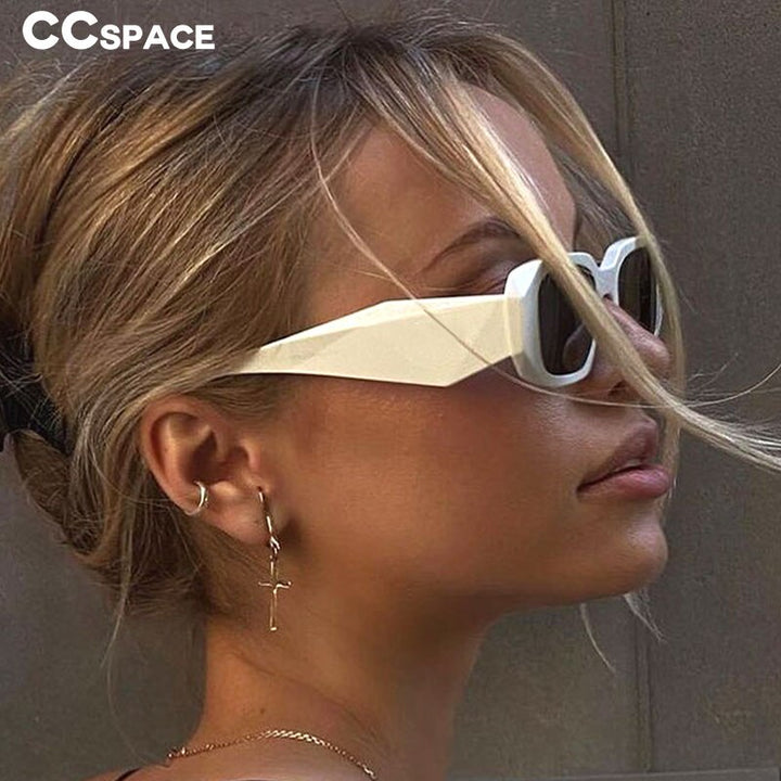 CCSpace Unisex Full Rim Rectangle Cat Eye Resin Frame Sunglasses 53025 Sunglasses CCspace Sunglasses   