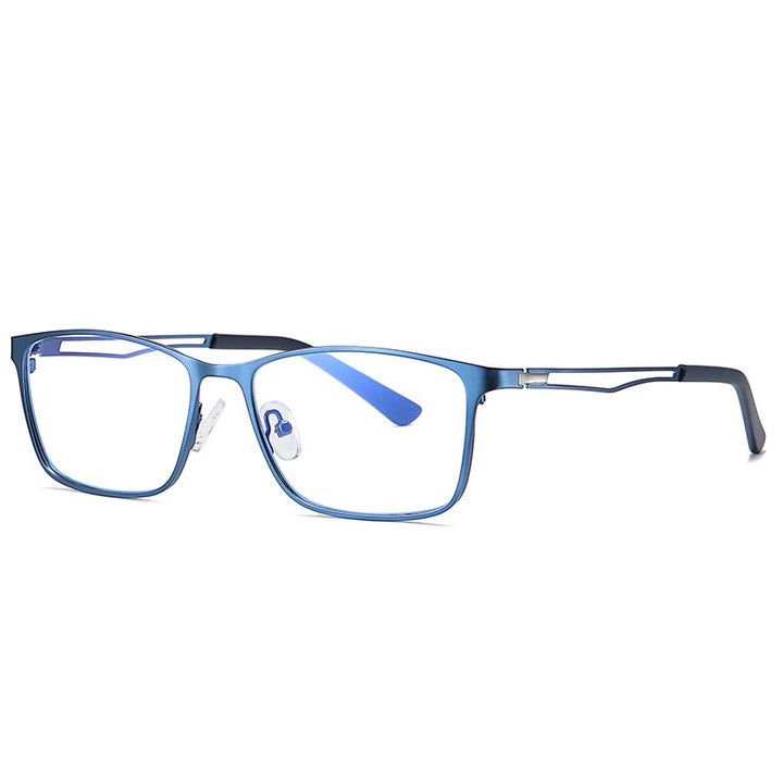 Reven Jate Men's Eyeglasses 5927 Full Rim Alloy Front Flexible Plastic Tr-90 Full Rim Reven Jate blue  