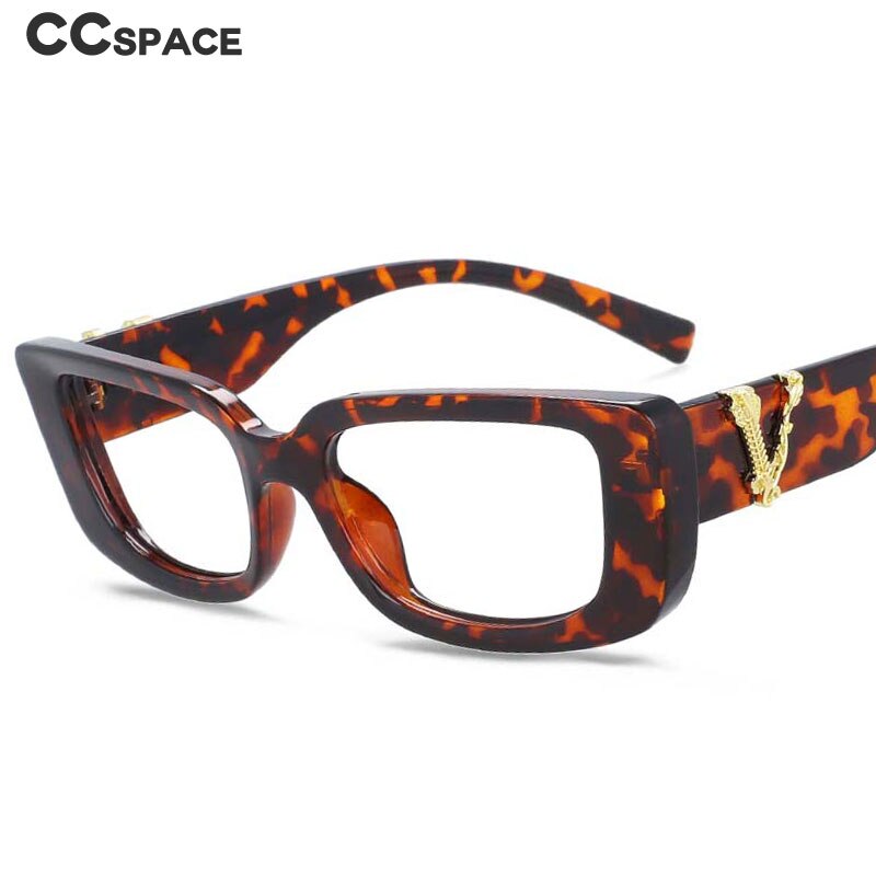 CCSpace Unisex Full Rim Rectangle Cat Eye Resin Frame Eyeglasses 54034 Full Rim CCspace   