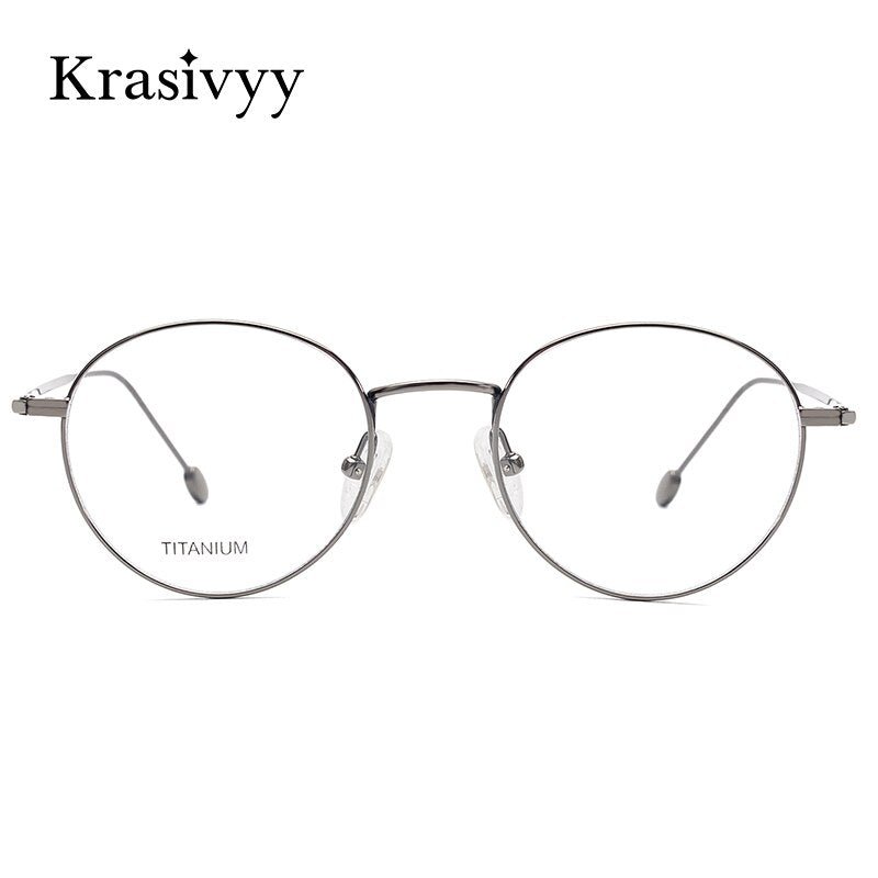 Krasivyy Unisex Full Rim Round Titanium Eyeglasses Kr16052 Full Rim Krasivyy   