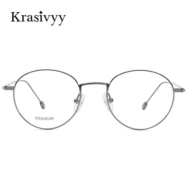 Krasivyy Unisex Full Rim Round Titanium Eyeglasses Kr16052 Full Rim Krasivyy   