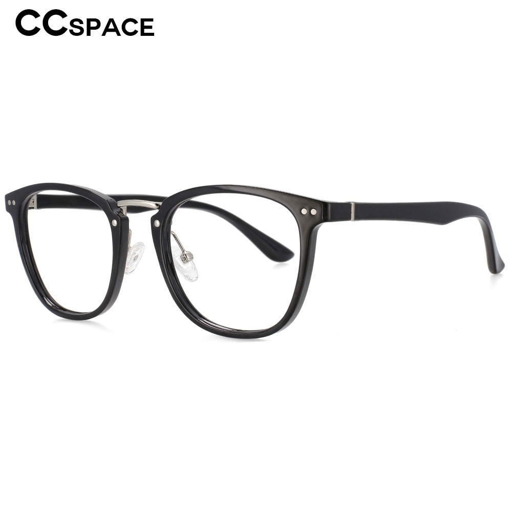CCSpace Unisex Full Rim Square Tr 90 Titanium Rivet Frame Eyeglasses 53647 Full Rim CCspace   