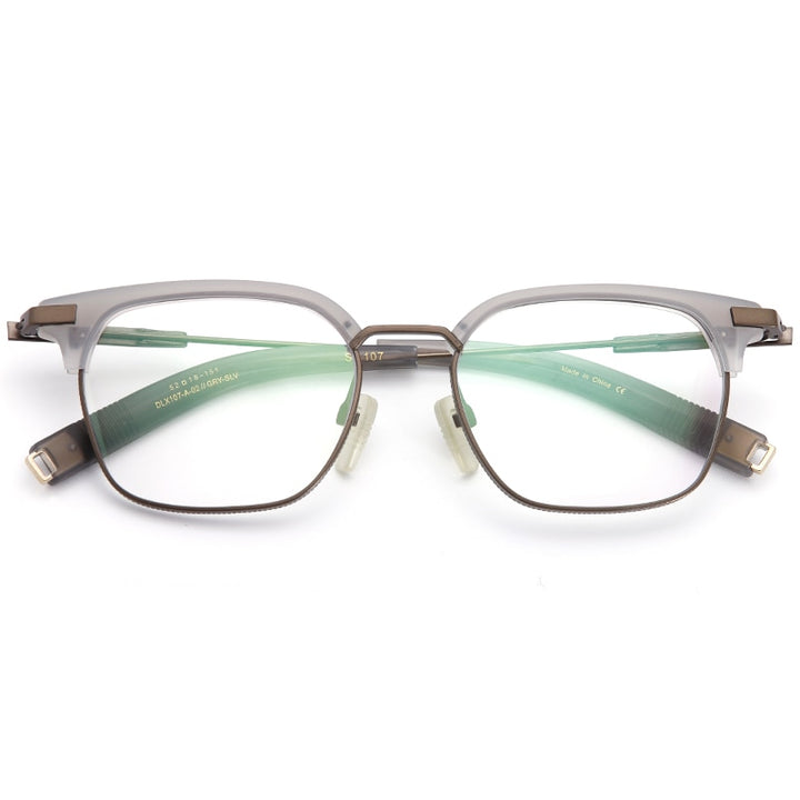 Muzz Men's Full Rim Square Titanium Acetate Frame Eyeglasses 107 Full Rim Muzz C3  