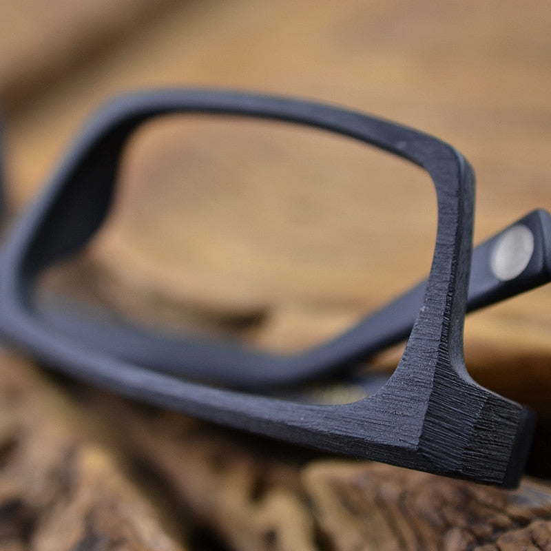 Hdcrafter Men's Full Rim Rectangle Wood Frame Eyeglasses Ps8005 Full Rim Hdcrafter Eyeglasses   