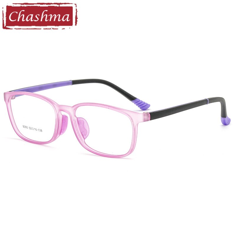 Chashma Ottica Children's Unisex Full Rim Square Tr 90 Titanium Eyeglasses 8093 Full Rim Chashma Ottica Jelly Purple  