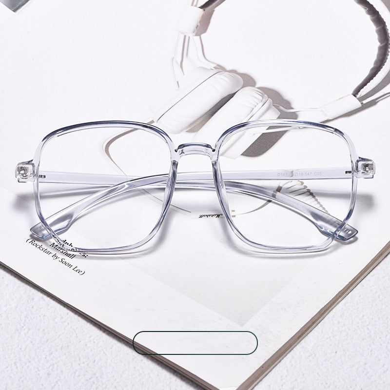 Yimaruili Unisex Full Rim Acetate Polygon Frame Eyeglasses D147 Full Rim Yimaruili Eyeglasses Light Blue  
