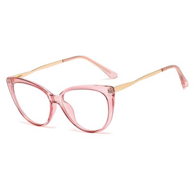 Ralferty Tr90 Cat Eye Glasses Frame For Women Anti Blue Ray Computer Anti Blue Ralferty C10 Clear Pink  