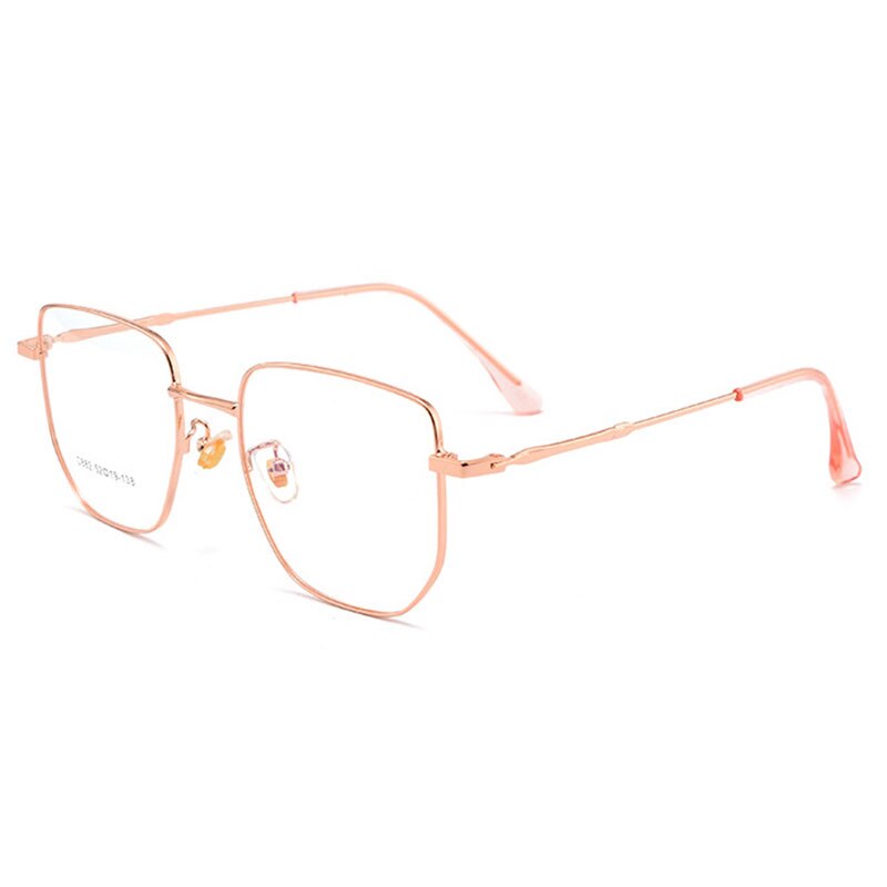Hotony Unisex Full Rim Square Alloy Frame Spring Hinge Eyeglasses D882 Full Rim Hotony Rose Gold  