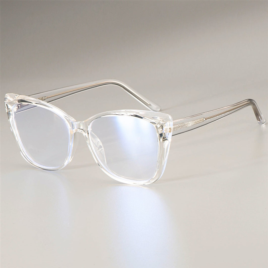 CCSpace Unisex Full Rim Square Cat Eye Tr 90 Titanium Frame Eyeglasses 51014 Full Rim CCspace clear  