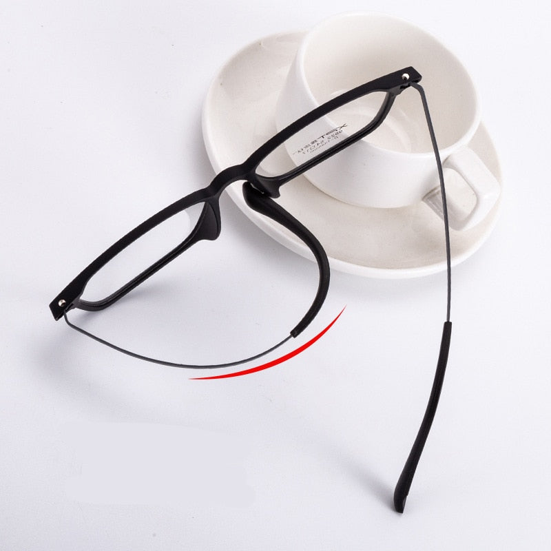 Unisex Full Rim Square Plastic Titanium Frame Eyeglasses Yy9822 Full Rim Bclear   