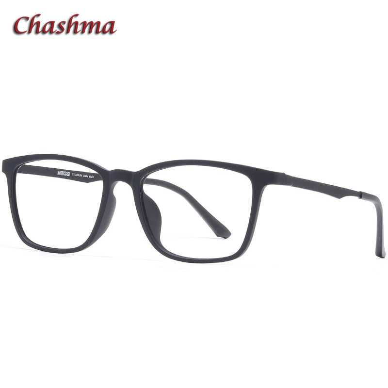 Chashma Ochki Unisex Large Round Square  Tt 90 Titanium Eyeglasses 8808 Frame Chashma Ochki Matte Black  