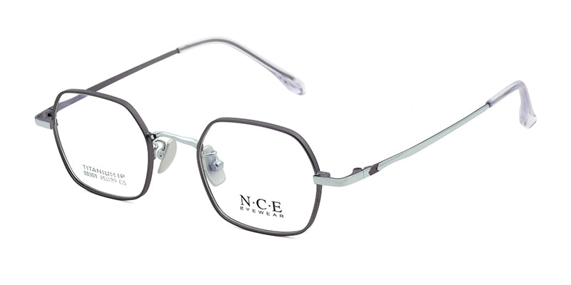 Bclear Unisex Eyeglasses Titanium Small Full Rim Sc88301 Full Rim Bclear gray silver  
