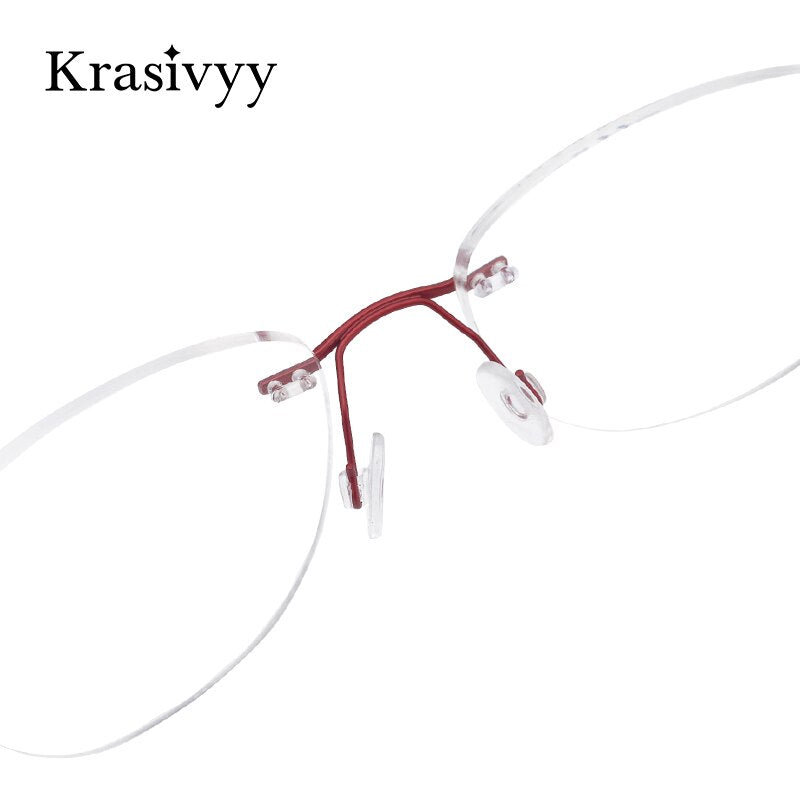 Krasivyy Women's Rimless Glasses Square Screwless Titanium Eyeglasses Kr16007 Rimless Krasivyy   