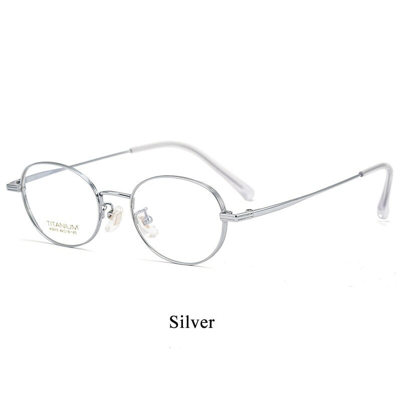 Bclear Unisex Eyeglasses Full Rim Titanium Small Frame Bsf5015 Full Rim Bclear Silver  
