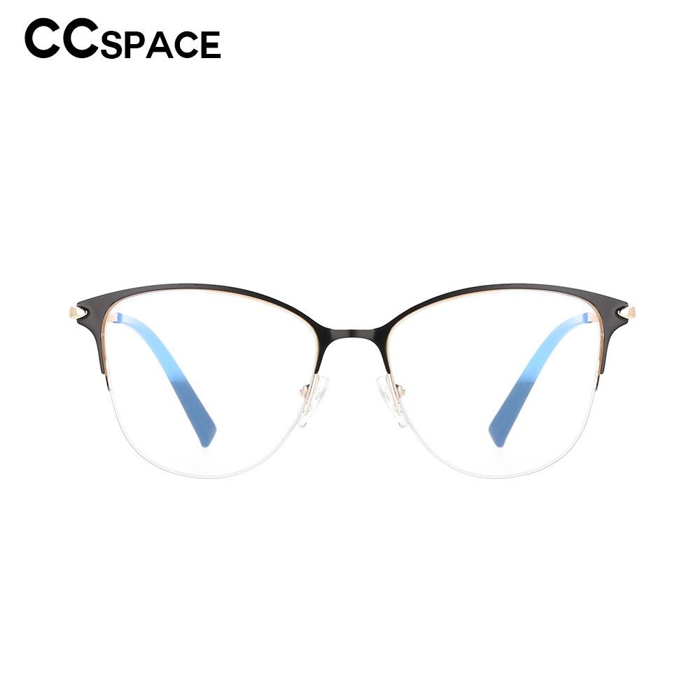 CCSpace Unisex Full Rim Cat Eye Alloy Resin Frame Eyeglasses 53200 Full Rim CCspace   