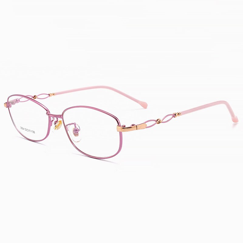 Hotony Women's Full Rim Rectangle Alloy Frame Spring Hinge Eyeglasses 2854 Full Rim Hotony Pink  