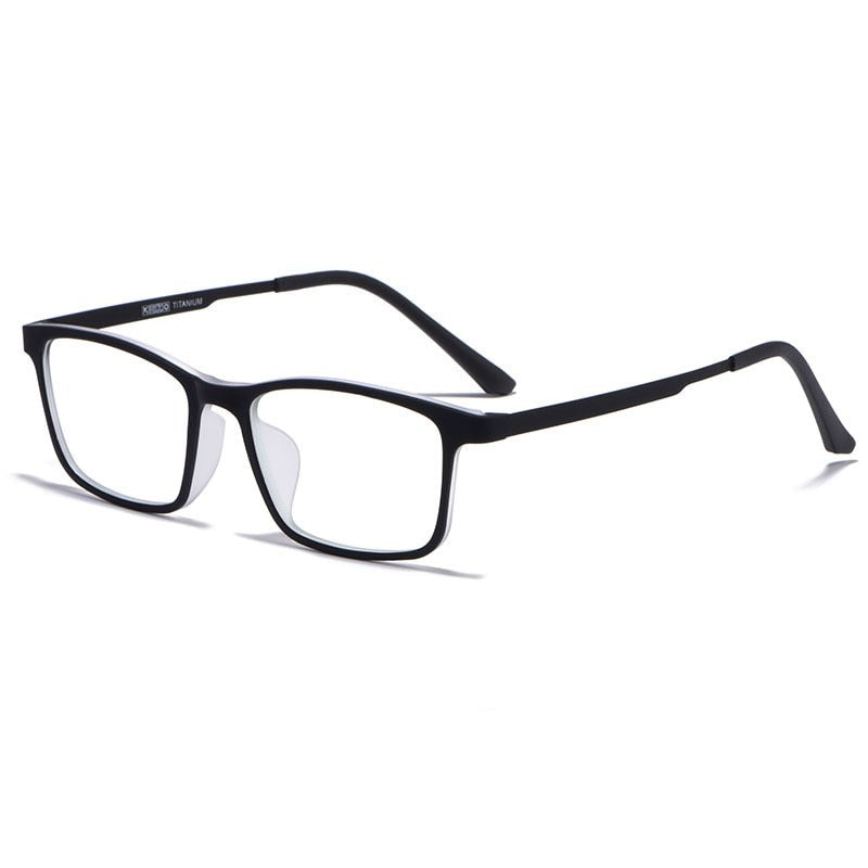 Yimaruili Unisex Eyeglasses Ultra Light Pure Titanium Small Glasses HR3058 Frame Yimaruili Eyeglasses Black Transparent  