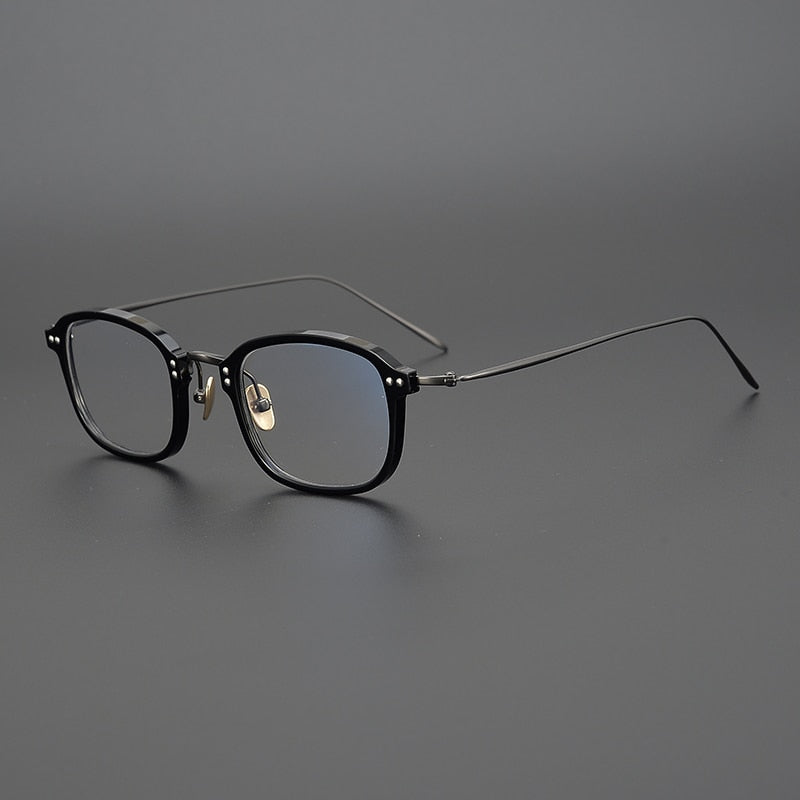 Gatenac Unisex Full Rim Square Acetate Titanium Frame Eyeglasses Gxyj330 Full Rim Gatenac 1  