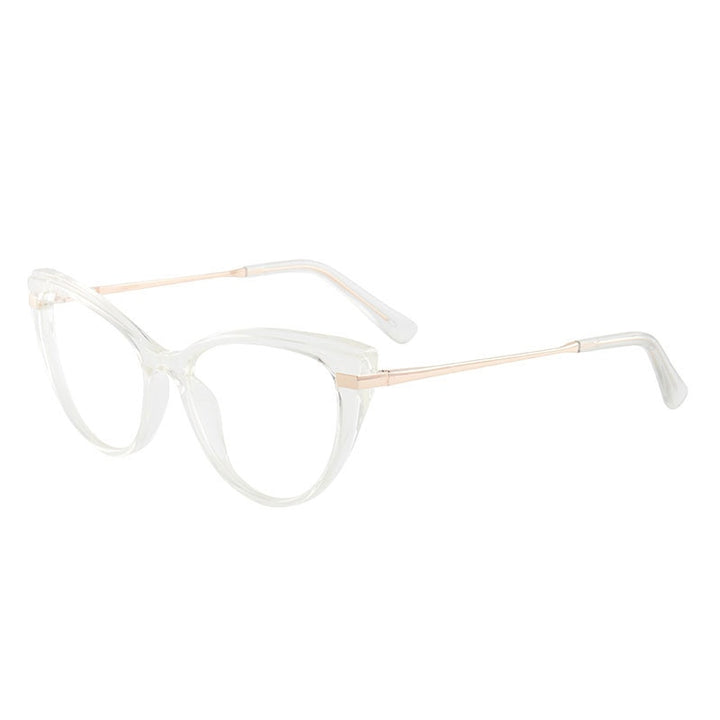 Hotony Women's Full Rim TR 90 Resin Cat Eye Frame Eyeglasses 7025 Full Rim Hotony white  
