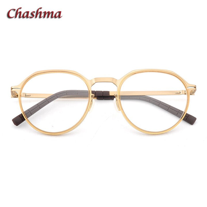 Chashma Ochki Unisex Full Rim Round Acetate Alloy Eyeglasses 8906 Full Rim Chashma Ochki   