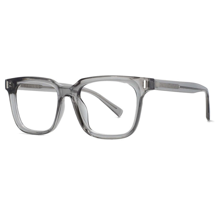 CCSpace Unisex Full Rim Square Tr 90 Titanium Frame Eyeglasses 53829 Full Rim CCspace gray  