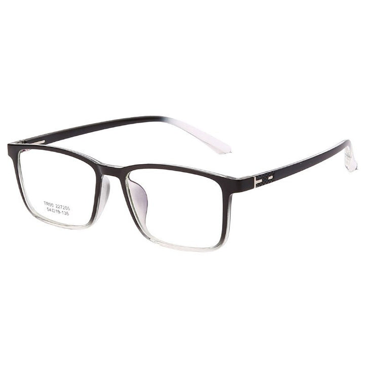 Hotony Unisex Full Rim TR 90 Resin Rectangle Frame Eyeglasses 227 Full Rim Hotony BLACK WHITE  