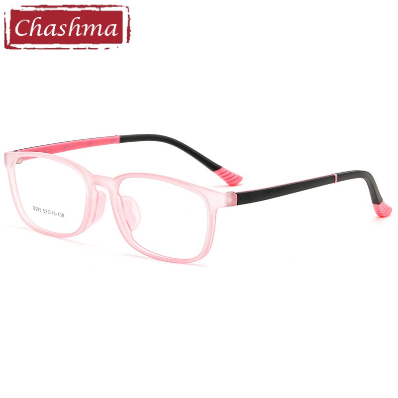 Chashma Ottica Children's Unisex Full Rim Square Tr 90 Titanium Eyeglasses 8093 Full Rim Chashma Ottica Jelly Pink  